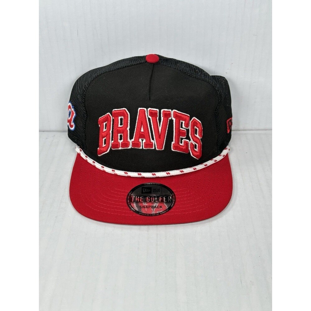 New Era Atlanta Braves Throwback Golfer Trucker Adjustable Snapback Hat Cap OSFM